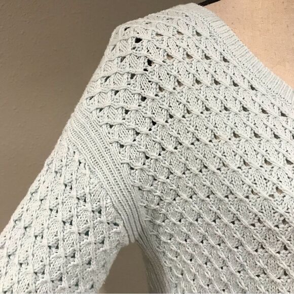 Pale pastel blue open knit sweater - Picture 5 of 11